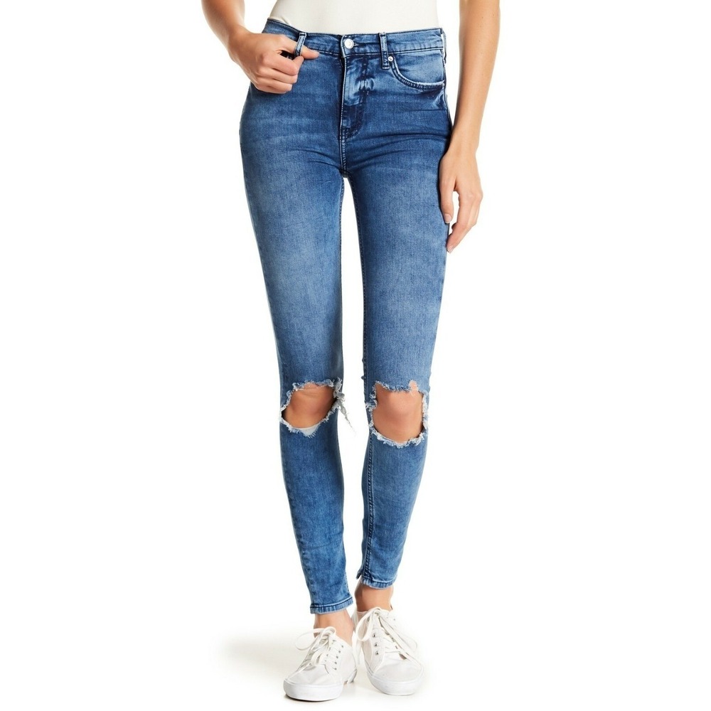 Free People The Busted Knee Skinny Jeans‎ Indie Sleaze Grunge Boho Chic Size 29
